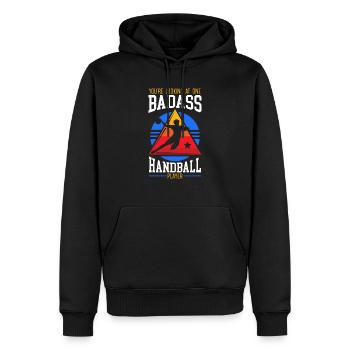 Ein Badass Handballspieler Handballer Torwart - Männer Premium Bio Hoodie - Schwarz - Vorne - Nico (187cm)