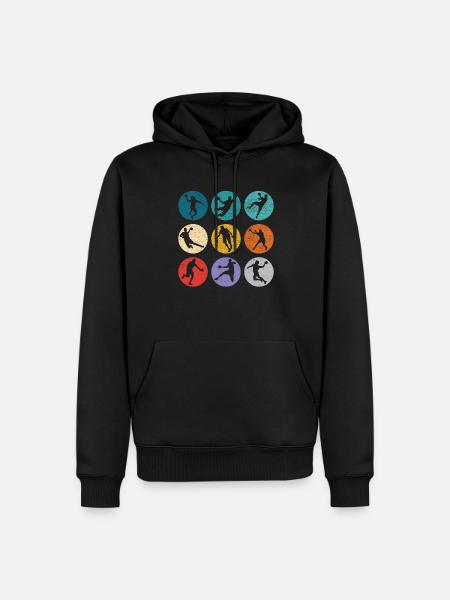 Retro Handballspieler Handballer Sport Torwart - Männer Premium Bio Hoodie - Schwarz
