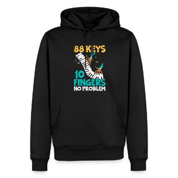 88 Tasten 10 Finger Kein Problem Klaviermusiker - Männer Premium Bio Hoodie - Schwarz - Vorne - Nico (187cm)