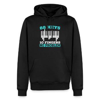 88 Tasten 10 Finger Kein Problem Klaviermusiker - Männer Premium Bio Hoodie - Schwarz - Vorne - Nico (187cm)