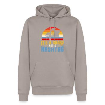 C’est un musicien de piano sharp pas un hashtag - Sweat à capuche Premium bio Homme - taupe - Devant - Nico (187cm)