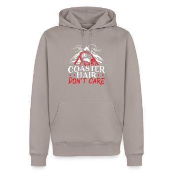 Coaster Hair Don't Care Roller Coaster Ride - Men’s Premium Organic Hoodie - taupe - Front - Nico (187cm)