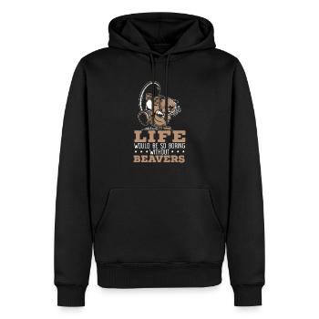 Das Leben wäre langweilig ohne Biber Biberliebhaber - Männer Premium Bio Hoodie - Schwarz - Vorne - Nico (187cm)