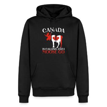 Le Canada appelle et je moose go animal Alces elk - Sweat à capuche Premium bio Homme - noir - Devant - Nico (187cm)