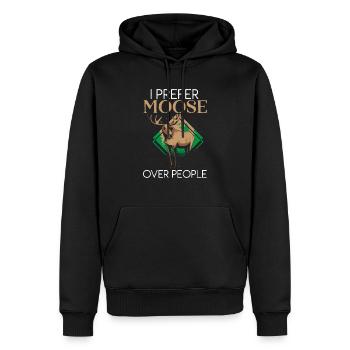Je préfère l’orignal aux gens Animal Alces Elk Deer - Sweat à capuche Premium bio Homme - noir - Devant - Nico (187cm)
