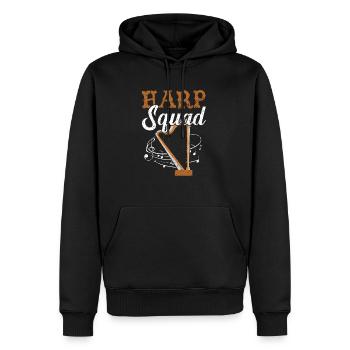 Harfe Squad Harfenist Musiker Musikinstrument - Männer Premium Bio Hoodie - Schwarz - Vorne - Nico (187cm)