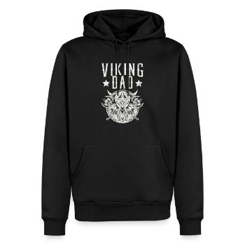 Viking Papa Fête des Pères Scandinave Viking Nordique - Sweat à capuche Premium bio Homme - noir - Devant - Nico (187cm)