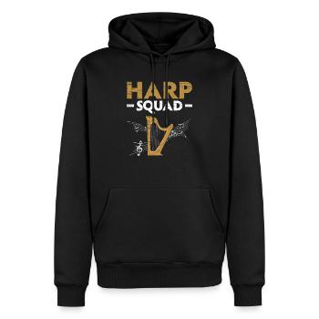Harfe Squad Harfenist Musiker Musikinstrument - Männer Premium Bio Hoodie - Schwarz - Vorne - Nico (187cm)