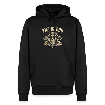 Viking Papa Fête des Pères Scandinave Viking Nordique - Sweat à capuche Premium bio Homme - noir - Devant - Nico (187cm)