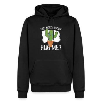 Pourquoi personne ne m’embrasse Cactus Plante succulente - Sweat à capuche Premium bio Homme - noir - Devant - Nico (187cm)