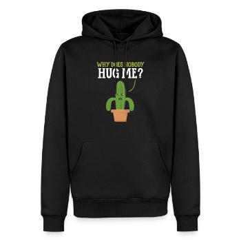 Pourquoi personne ne m’embrasse Cactus Plante succulente - Sweat à capuche Premium bio Homme - noir - Devant - Nico (187cm)