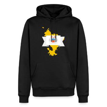 Mayotte l'ile au parfum - Sweat à capuche Premium bio Homme - noir - Devant - Nico (187cm)
