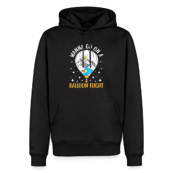 Vous voulez faire un vol en montgolfière - Sweat à capuche Premium bio Homme - noir - Devant - Nico (187cm)