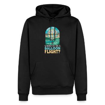 Vous voulez faire un vol en montgolfière - Sweat à capuche Premium bio Homme - noir - Devant - Nico (187cm)