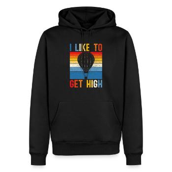 J’aime obtenir un montgolfière à air chaud - Sweat à capuche Premium bio Homme - noir - Devant - Nico (187cm)