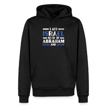 Je suis Israël Jérusalem Pays juif Israélite - Sweat à capuche Premium bio Homme - noir - Devant - Nico (187cm)