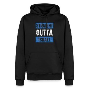 Straight Outta Israel Jüdischer Jude Land Israelit - Männer Premium Bio Hoodie - Schwarz - Vorne - Nico (187cm)