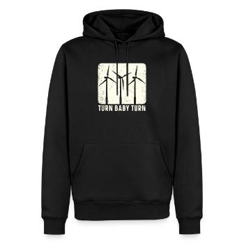 Turn Baby Turn Wind Renewable Energy Windmühle - Männer Premium Bio Hoodie - Schwarz - Vorne - Nico (187cm)