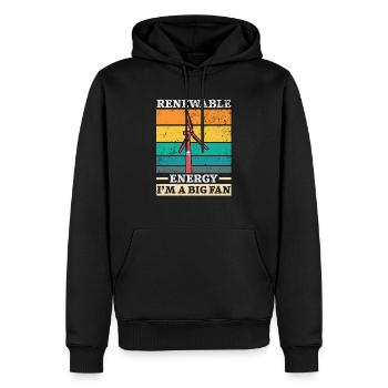 Énergie renouvelable Je suis un grand fan Windtech Windmill - Sweat à capuche Premium bio Homme - noir - Devant - Nico (187cm)