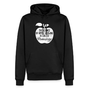 Die Wissenschaft des Apfelanbaus heißt Pomologie - Männer Premium Bio Hoodie - Schwarz - Vorne - Nico (187cm)