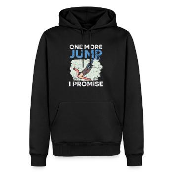 Noch einen Sprung verspreche ich Adrenalin Bungee Jumper - Männer Premium Bio Hoodie - Schwarz - Vorne - Nico (187cm)