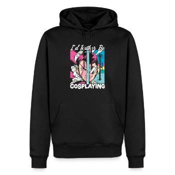 Ich würde lieber Cosplay Cosplayer Kostüm Cosplay spielen - Männer Premium Bio Hoodie - Schwarz - Vorne - Nico (187cm)