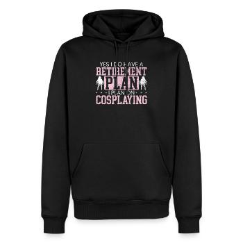 Ich habe einen Altersvorsorgeplan, den ich auf Cosplay plane - Männer Premium Bio Hoodie - Schwarz - Vorne - Nico (187cm)