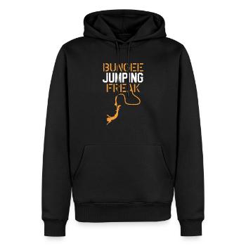 Bungee Jumping Freak Adrenalin Bungee Jumper - Männer Premium Bio Hoodie - Schwarz - Vorne - Nico (187cm)