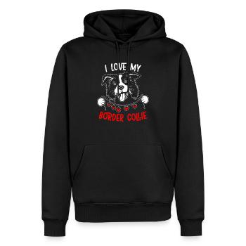 J’aime mon Border Collie Dog Lover Puppy Paw Love - Sweat à capuche Premium bio Homme - noir - Devant - Nico (187cm)