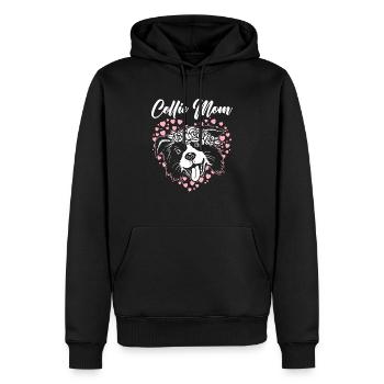 Collie Maman Chien Chiot Patte Border Collie Fête des Mères - Sweat à capuche Premium bio Homme - noir - Devant - Nico (187cm)