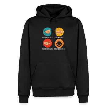 Rien ne vaut la fabrication de bijoux d’orfèvrerie - Sweat à capuche Premium bio Homme - noir - Devant - Nico (187cm)