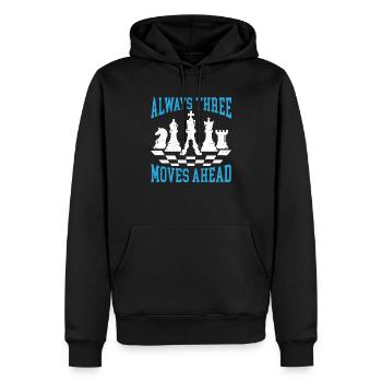 Toujours trois coups loin Joueur d’échecs Grand maître - Sweat à capuche Premium bio Homme - noir - Devant - Nico (187cm)