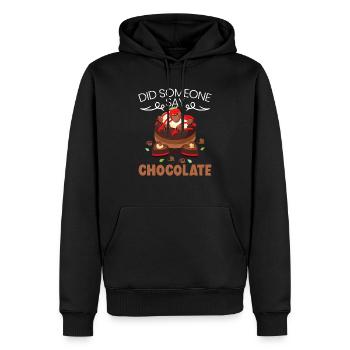 Quelqu’un a-t-il dit Gâteau au chocolat Boulanger Choco Saveur - Sweat à capuche Premium bio Homme - noir - Devant - Nico (187cm)