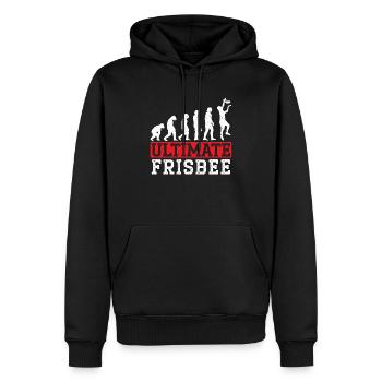 Ultimate Frisbee Evolution Flying Disc Sport - Männer Premium Bio Hoodie - Schwarz - Vorne - Nico (187cm)