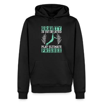 Gravity ist übertrieben spielen Ultimate Frisbee Player - Männer Premium Bio Hoodie - Schwarz - Vorne - Nico (187cm)