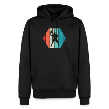 Retro Ultimate Frisbee Flying Disc Sport - Sweat à capuche Premium bio Homme - noir - Devant - Nico (187cm)