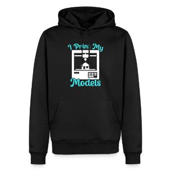 I Print My Models 3D Printing Nozzle 3D Printer - Men’s Premium Organic Hoodie - black - Front - Nico (187cm)