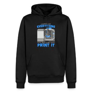 Ich kann nicht alles kaufen, aber ich kann es ausdrucken - Männer Premium Bio Hoodie - Schwarz - Vorne - Nico (187cm)