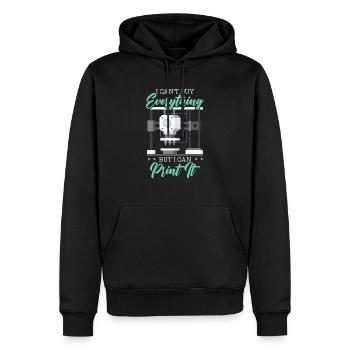 Ich kann nicht alles kaufen, aber ich kann es ausdrucken - Männer Premium Bio Hoodie - Schwarz - Vorne - Nico (187cm)