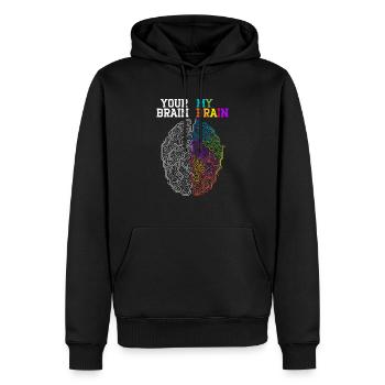 Dein Gehirn Mein Gehirn umarmt Neurodiversität ADHS - Männer Premium Bio Hoodie - Schwarz - Vorne - Nico (187cm)