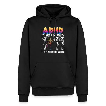 ADHS Es ist eine andere Fähigkeit Nerodiversität - Männer Premium Bio Hoodie - Schwarz - Vorne - Nico (187cm)