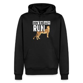 Seien Sie nicht faul Run Wildlife Zookeeper Cheetah - Männer Premium Bio Hoodie - Schwarz - Vorne - Nico (187cm)