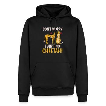 Mach dir keine Sorgen, ich bin kein Gepard Tiergepard - Männer Premium Bio Hoodie - Schwarz - Vorne - Nico (187cm)