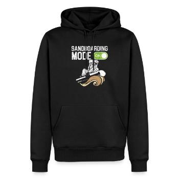 Sandboarding-Modus auf Sandboard Sanboarder - Männer Premium Bio Hoodie - Schwarz - Vorne - Nico (187cm)