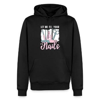 Laissez-moi réparer vos ongles Manucure Manucure Nail Tech - Sweat à capuche Premium bio Homme - noir - Devant - Nico (187cm)