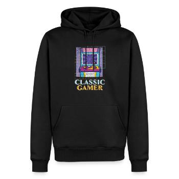 Classic Gamer Geek Jeu Vidéo Joueur Jeu d’Arcade - Sweat à capuche Premium bio Homme - noir - Devant - Nico (187cm)
