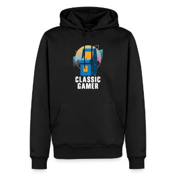 Klassischer Gamer Geek Videospieler Arcade Gaming - Männer Premium Bio Hoodie - Schwarz - Vorne - Nico (187cm)