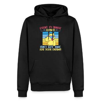 Planificateur d’événements Llama N’a pas le temps pour votre drame - Sweat à capuche Premium bio Homme - noir - Devant - Nico (187cm)