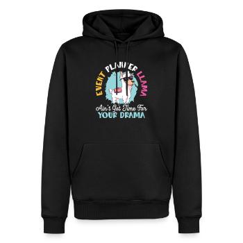 Planificateur d’événements Llama N’a pas le temps pour votre drame - Sweat à capuche Premium bio Homme - noir - Devant - Nico (187cm)