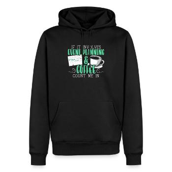 Eventplanung und Kaffeetrinker Eventplaner - Männer Premium Bio Hoodie - Schwarz - Vorne - Nico (187cm)